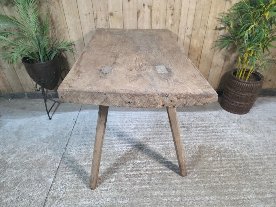 Old Antique Primitive Rustic Hungarian Wooden Butchers Prep Table Kitchen Island photo 345.0