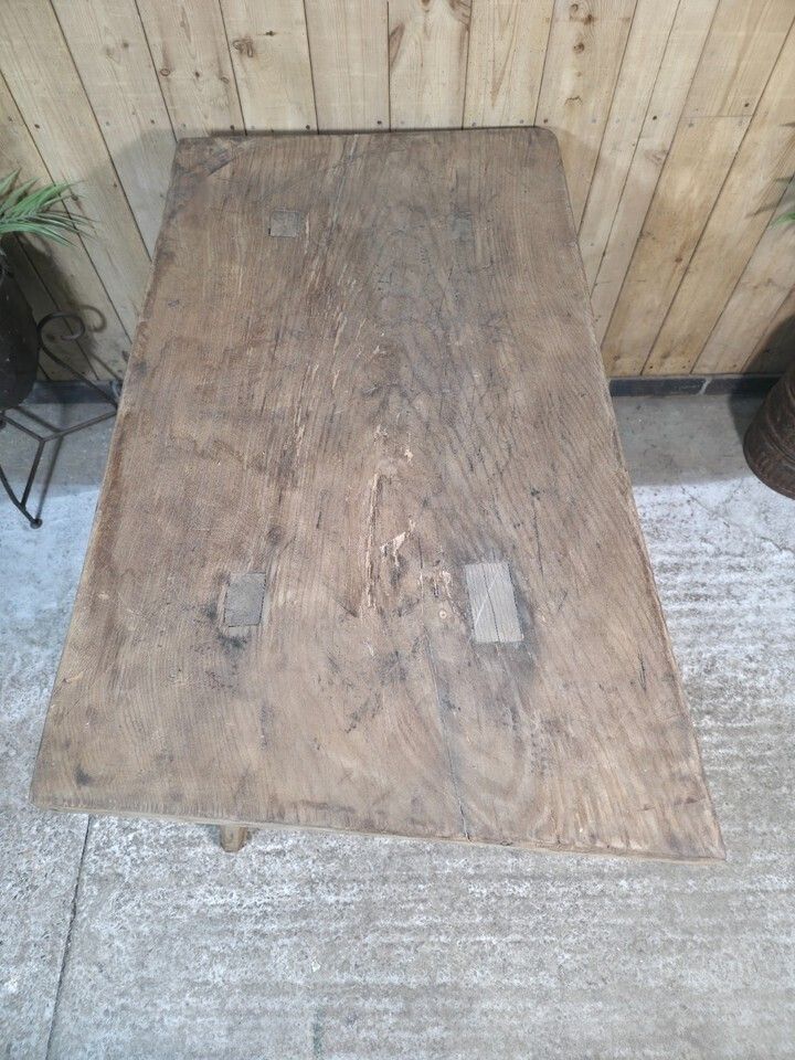 Old Antique Primitive Rustic Hungarian Wooden Butchers Prep Table Kitchen Island photo vinterior