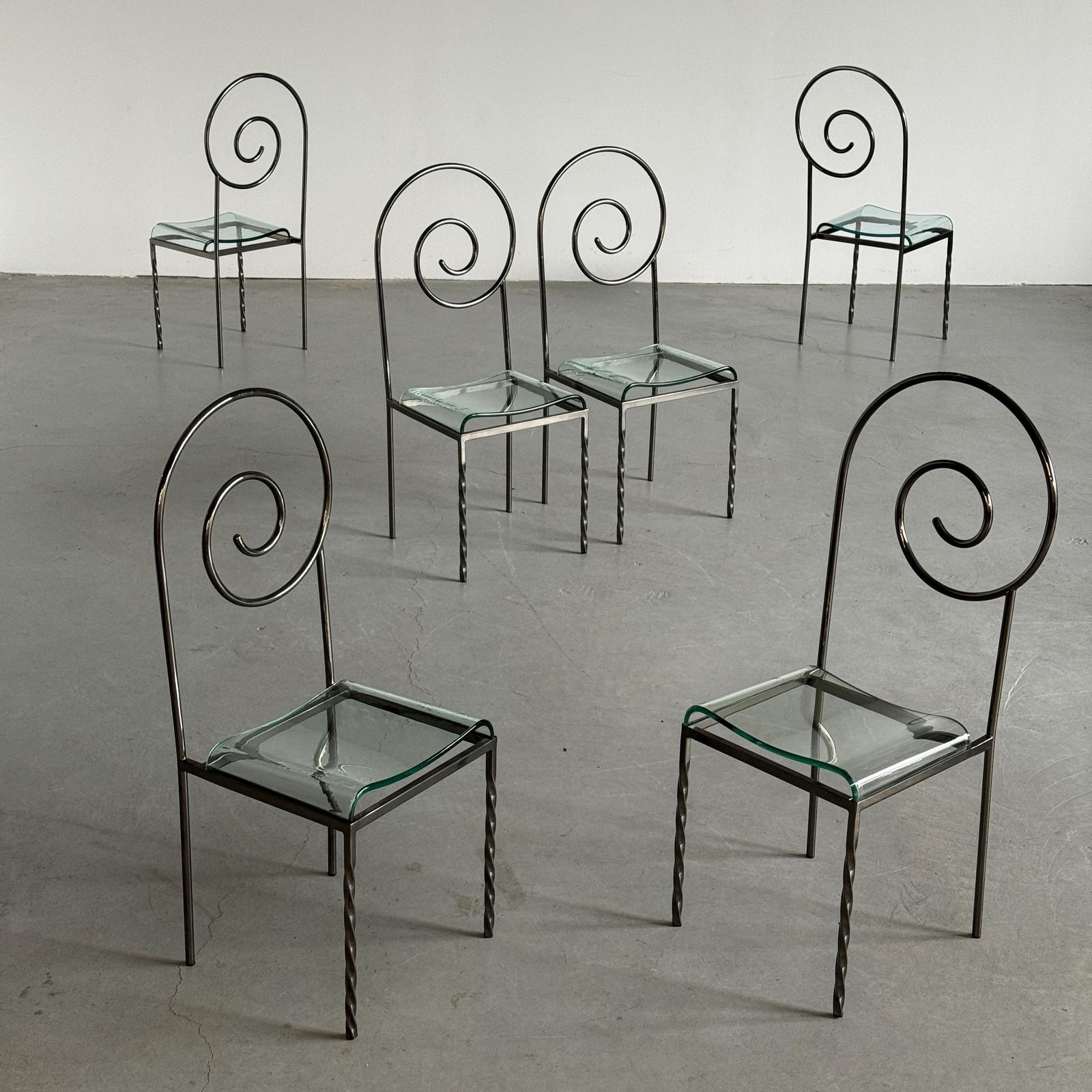 1 Of 6 ‘Suspiral’ Chairs By Luigi Serafini For Sawaya & Moroni, 1980s