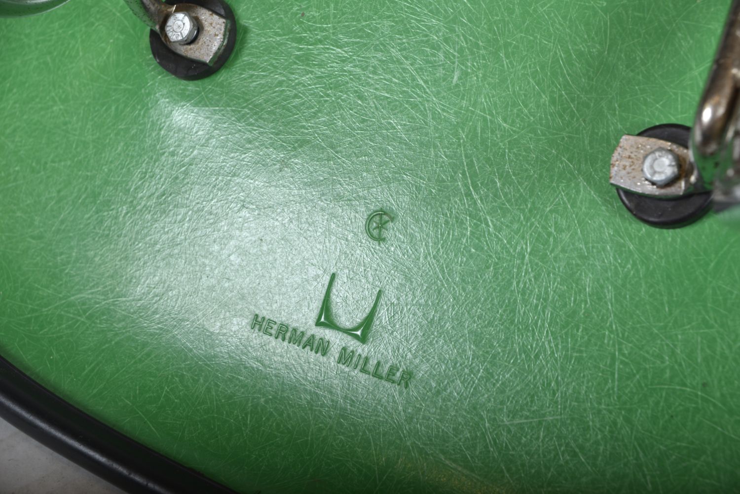 295.0 1960s Herman Miller Eames Fibreglass Shell Green Msx 1 Low Dressing Occasional Chair photo