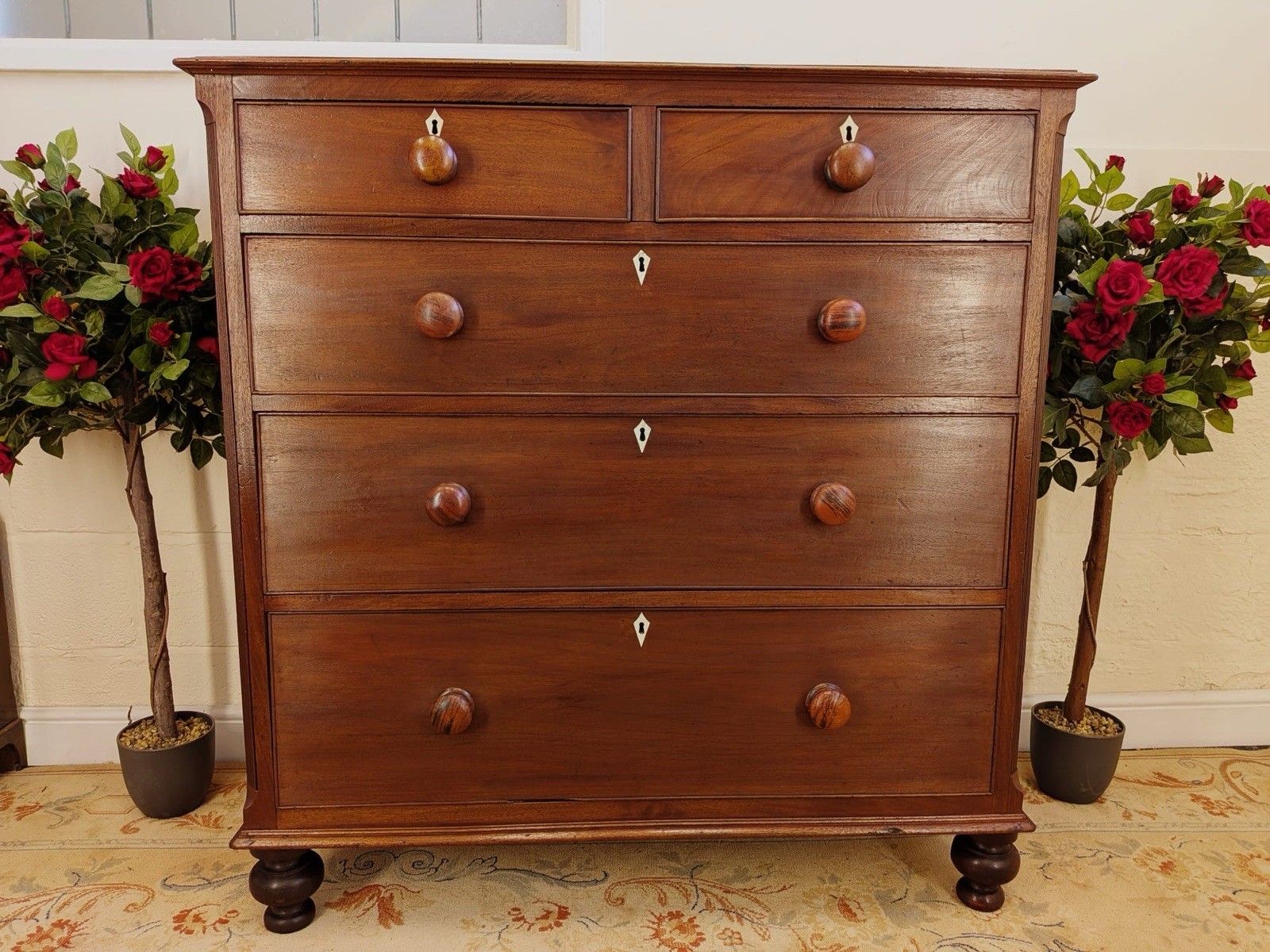 Victorian Mahogany 2 Over 3 Drawer Chest photo furniture