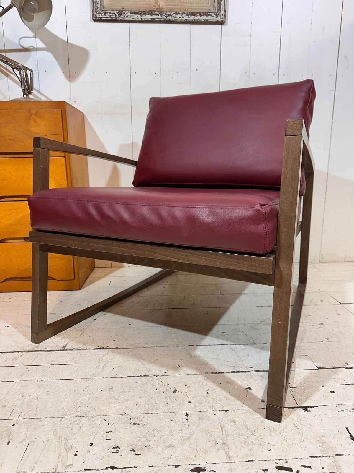 Retro Red Leather Varese Armchair By Andy Thornton photo for sale