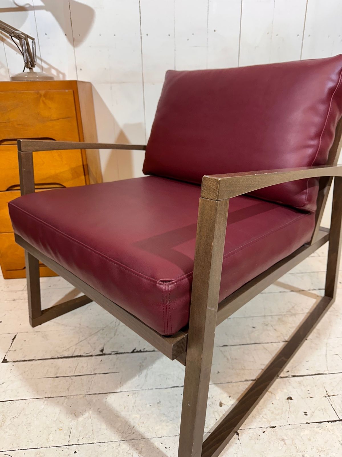 Retro Red Leather Varese Armchair By Andy Thornton photo vintage