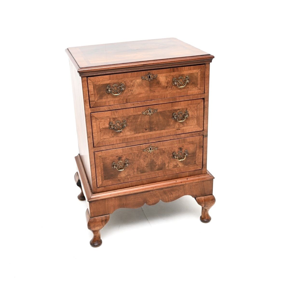 Antique Burr Walnut Chest On Legs