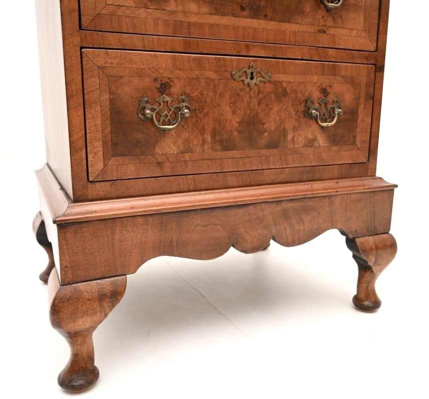 Antique Burr Walnut Chest On Legs photo Furniture