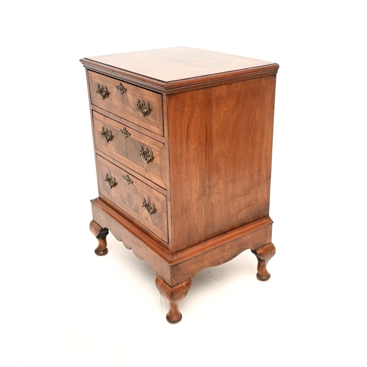 Antique Burr Walnut Chest On Legs photo vintage