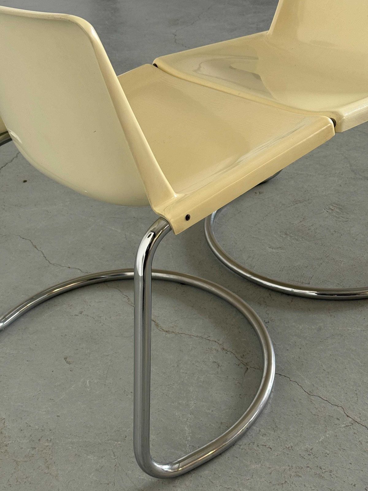 photo for sale Pair Of ‘Alessia’ Dining Chairs By Giotto Stoppino For Driade, 1970s