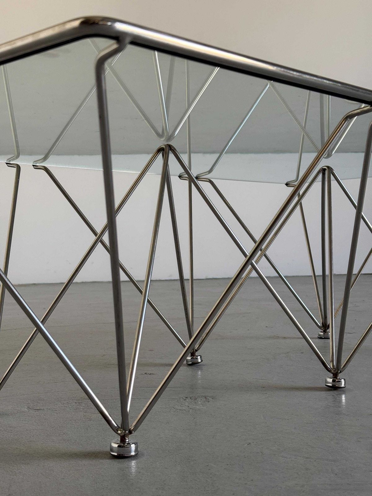 Vintage Chrome And Glass Coffee Table In The Style Of Paolo Piva Alanda, 1980s photo buy