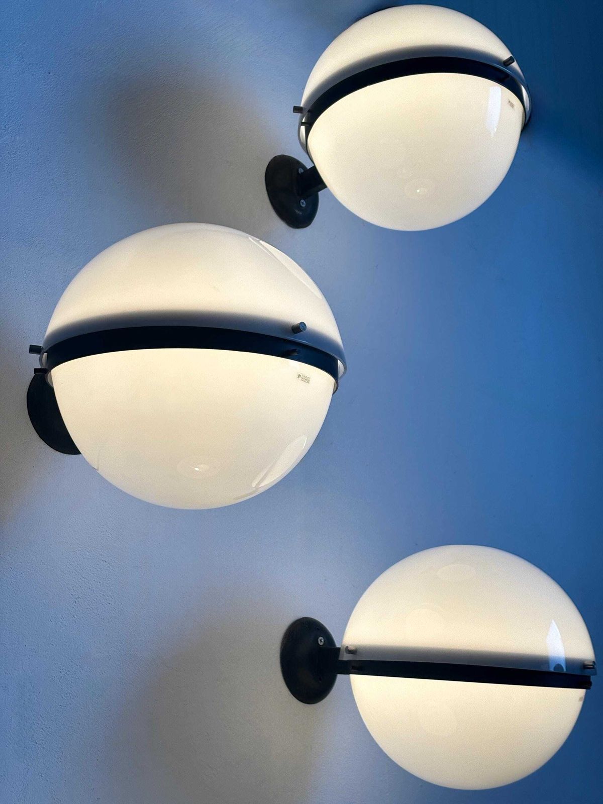 Set Of 4 Italian Space Age Globe Wall Lamps By Harvey Guzzini, 1960s photo buy