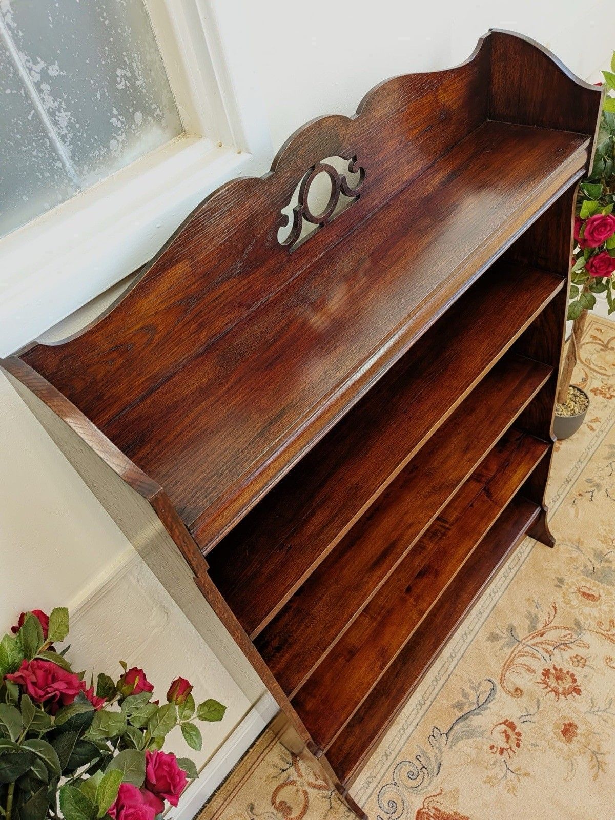 Vintage Oak Five Tier Bookcase photo Furniture