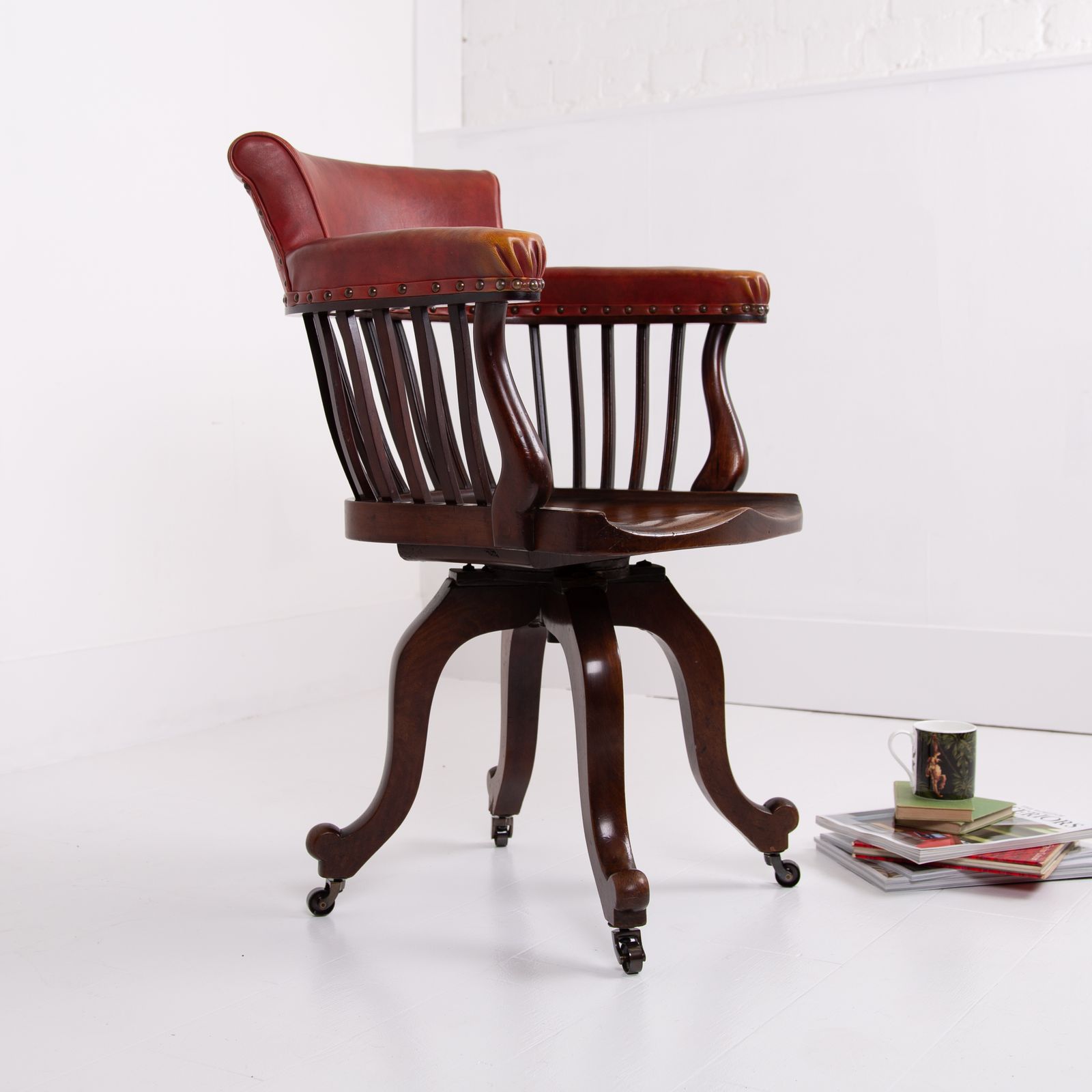 Antique Revolving Desk Chair C1900 photo for sale