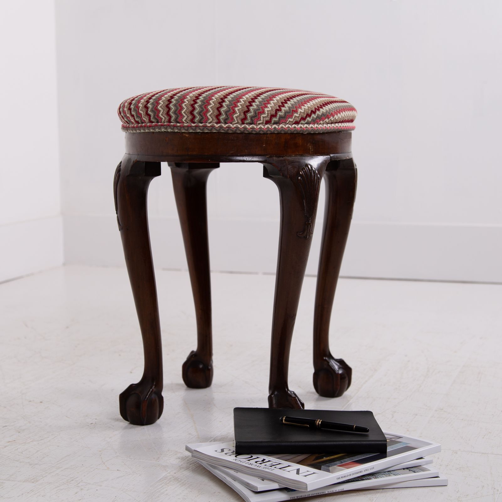 A Most Attractive English Oval Ball And Claw Stool C1920 photo furniture