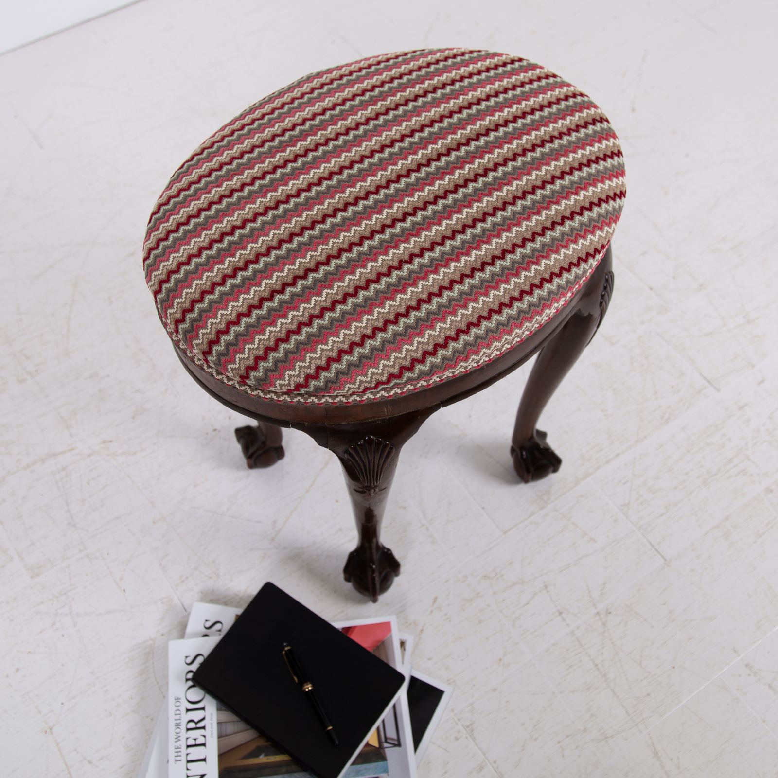 A Most Attractive English Oval Ball And Claw Stool C1920 photo Furniture