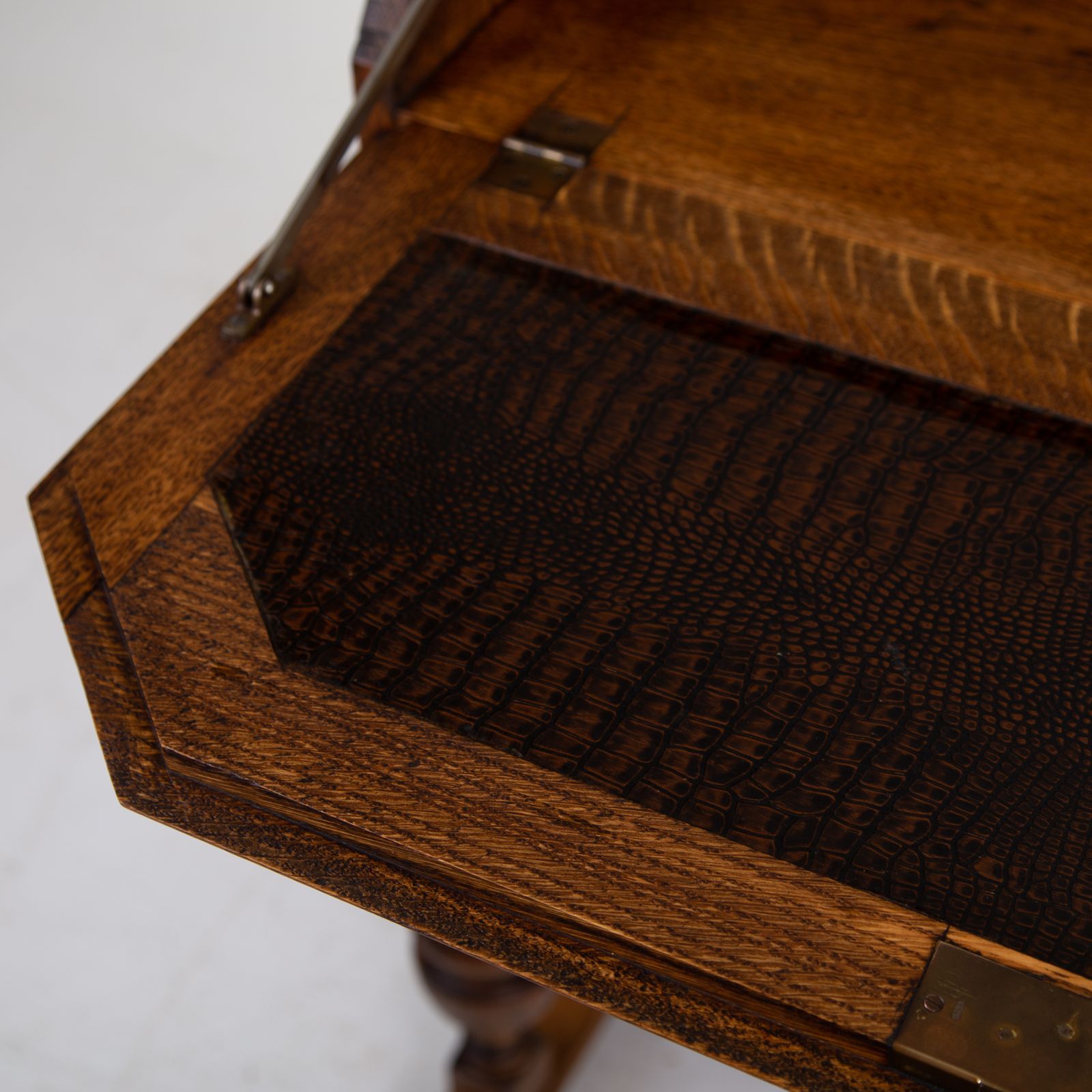 photo furniture Handsome English Oak 2 Drawer Bureau Desk C1920