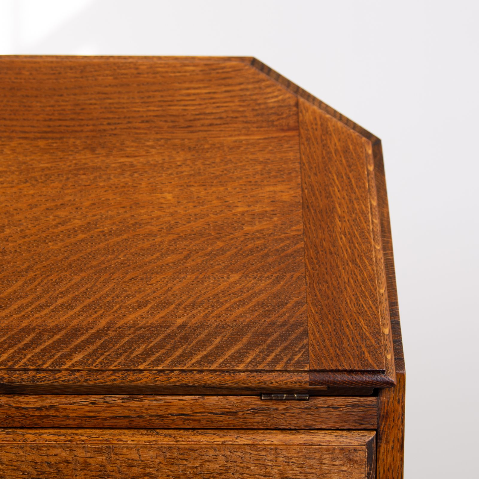 photo for sale Handsome English Oak 2 Drawer Bureau Desk C1920