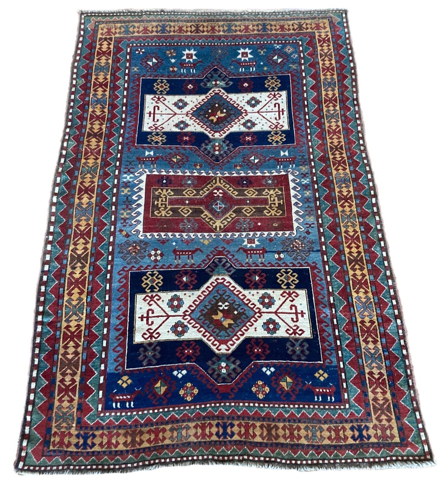 Antique Caucasian Kazak Rug 2.43m X 1.62m photo furniture