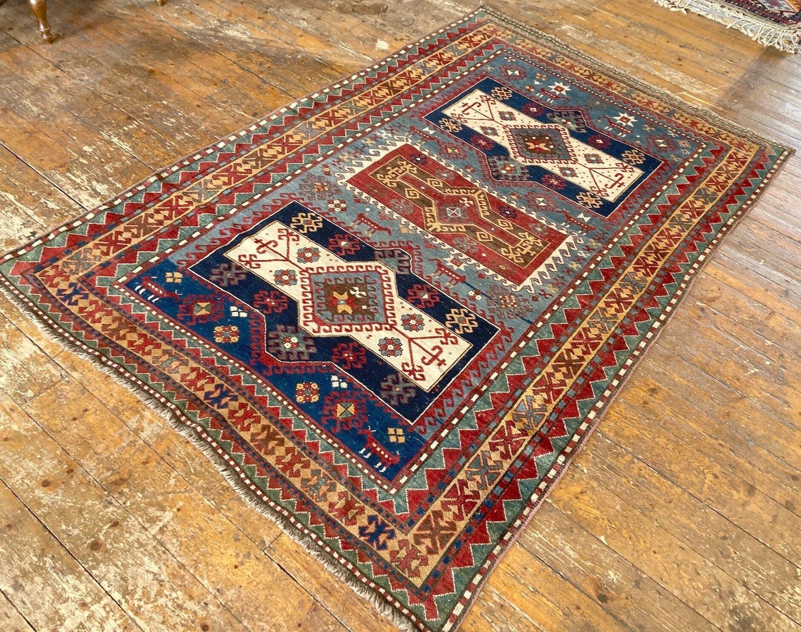 Antique Caucasian Kazak Rug 2.43m X 1.62m photo Textiles