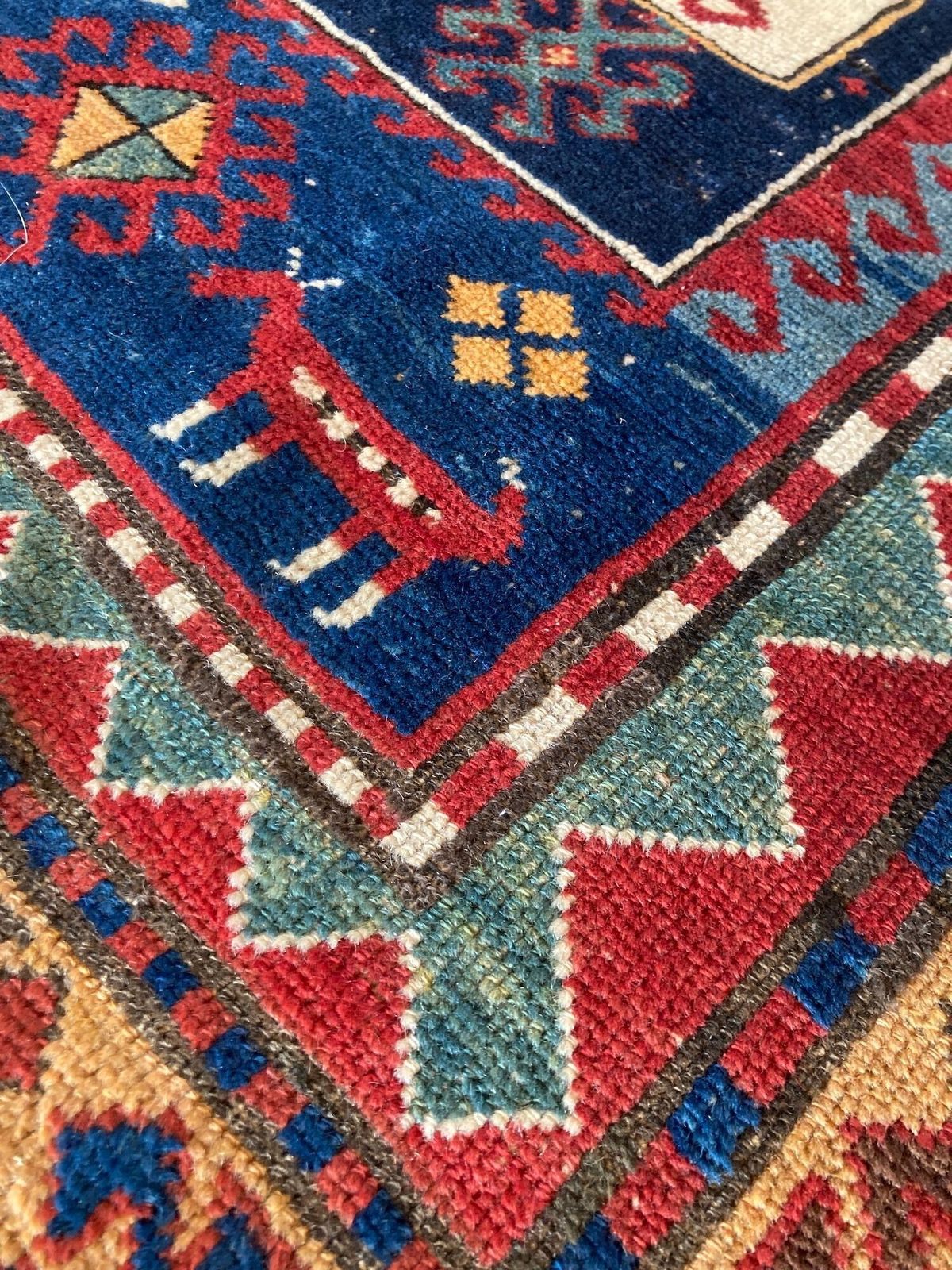 photo furniture Antique Caucasian Kazak Rug 2.43m X 1.62m
