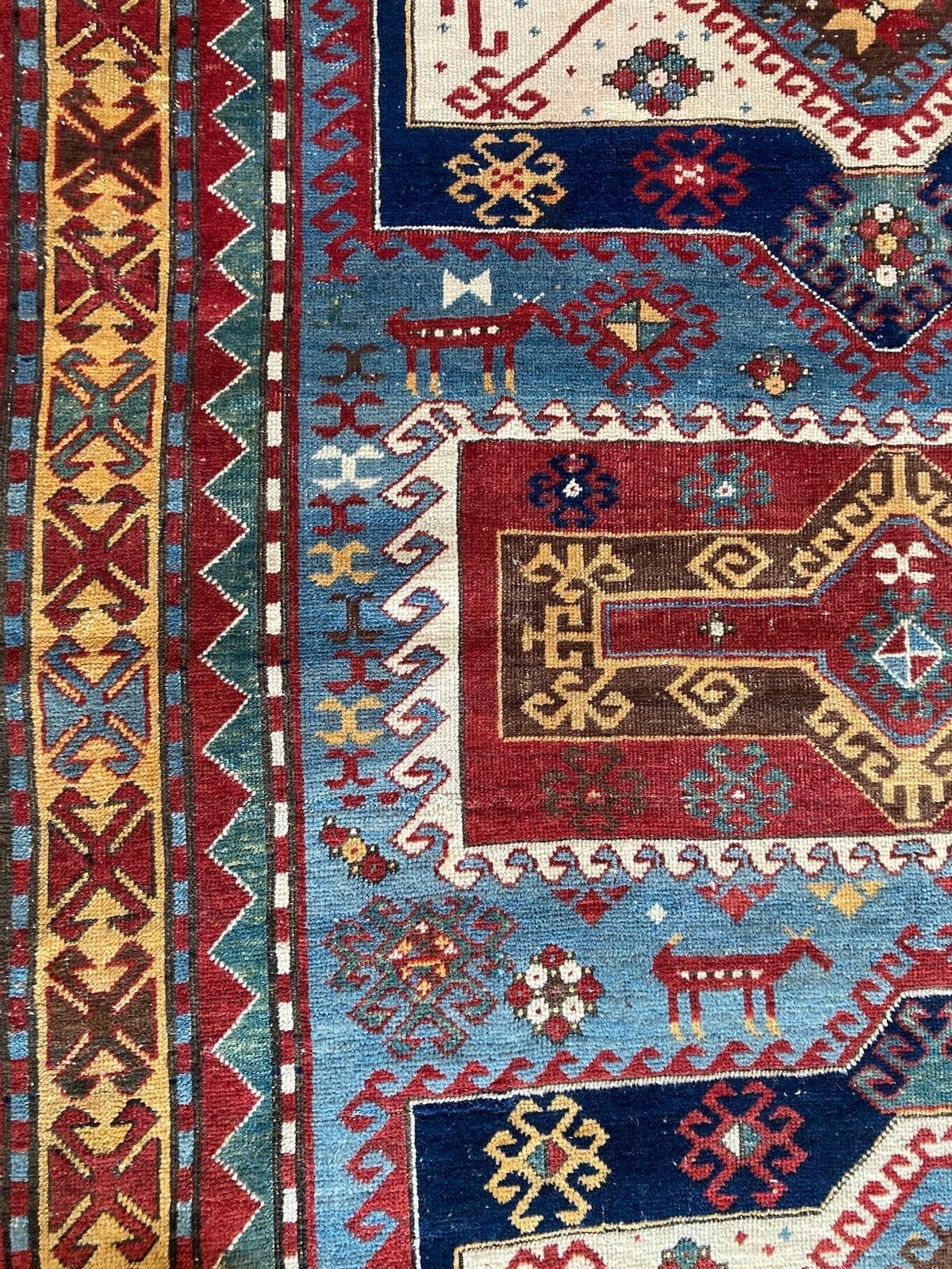 Textiles Antique Caucasian Kazak Rug 2.43m X 1.62m photo