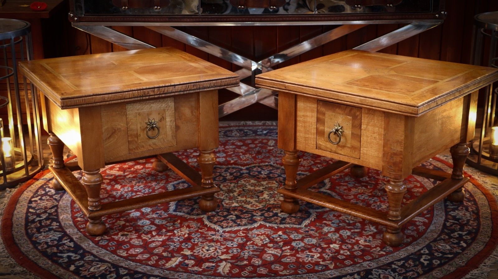 Stunning Pair Barker And Stonehouse Flagstone Bedside Tables Side Tables Wood 🚚 photo for sale