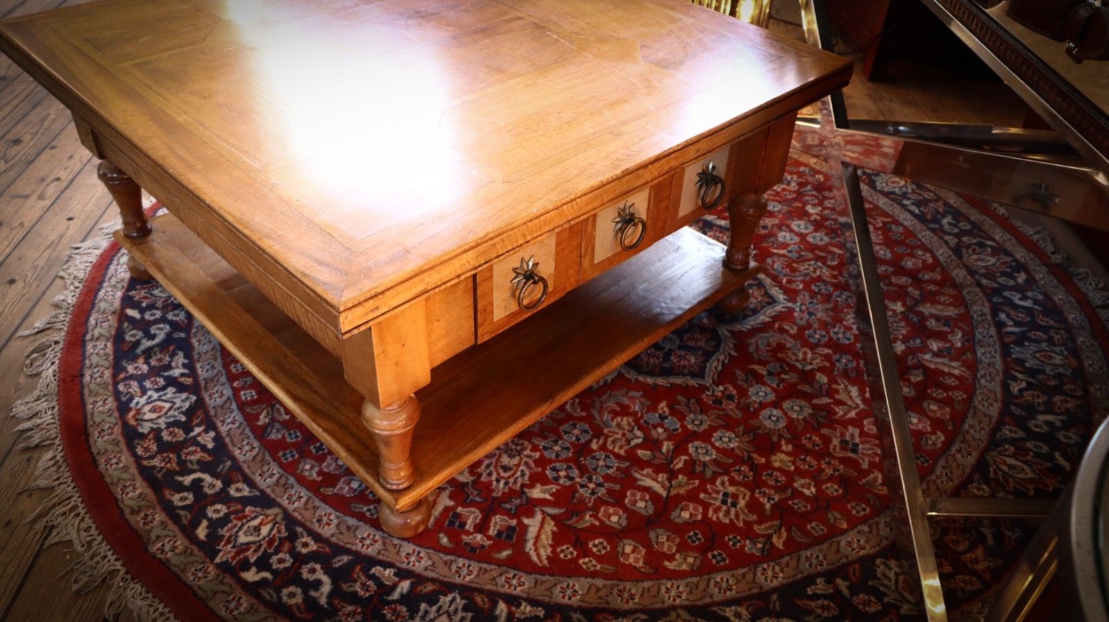 799.0 Stunning Barker & Stonehouse Flagstone Coffee Table Drawers Table Fruitwood 🚚🚚 photo