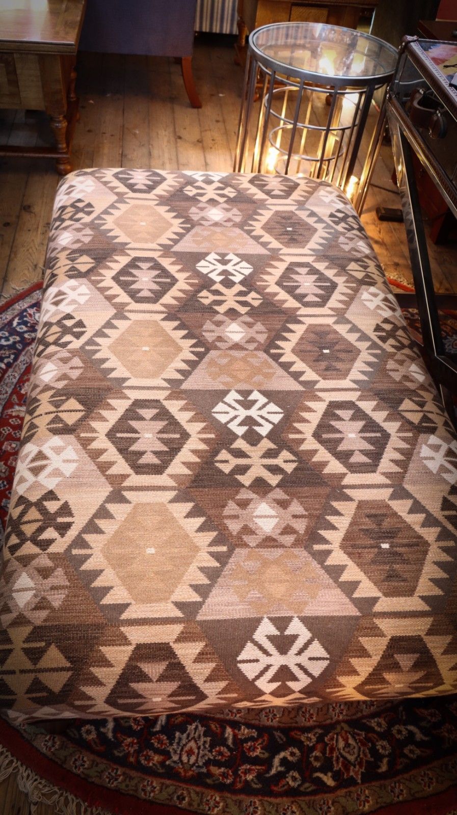 Stunning John Sankey Intended Large Footstool Ottoman Coffee Kilim Brown 🚚 photo vinterior