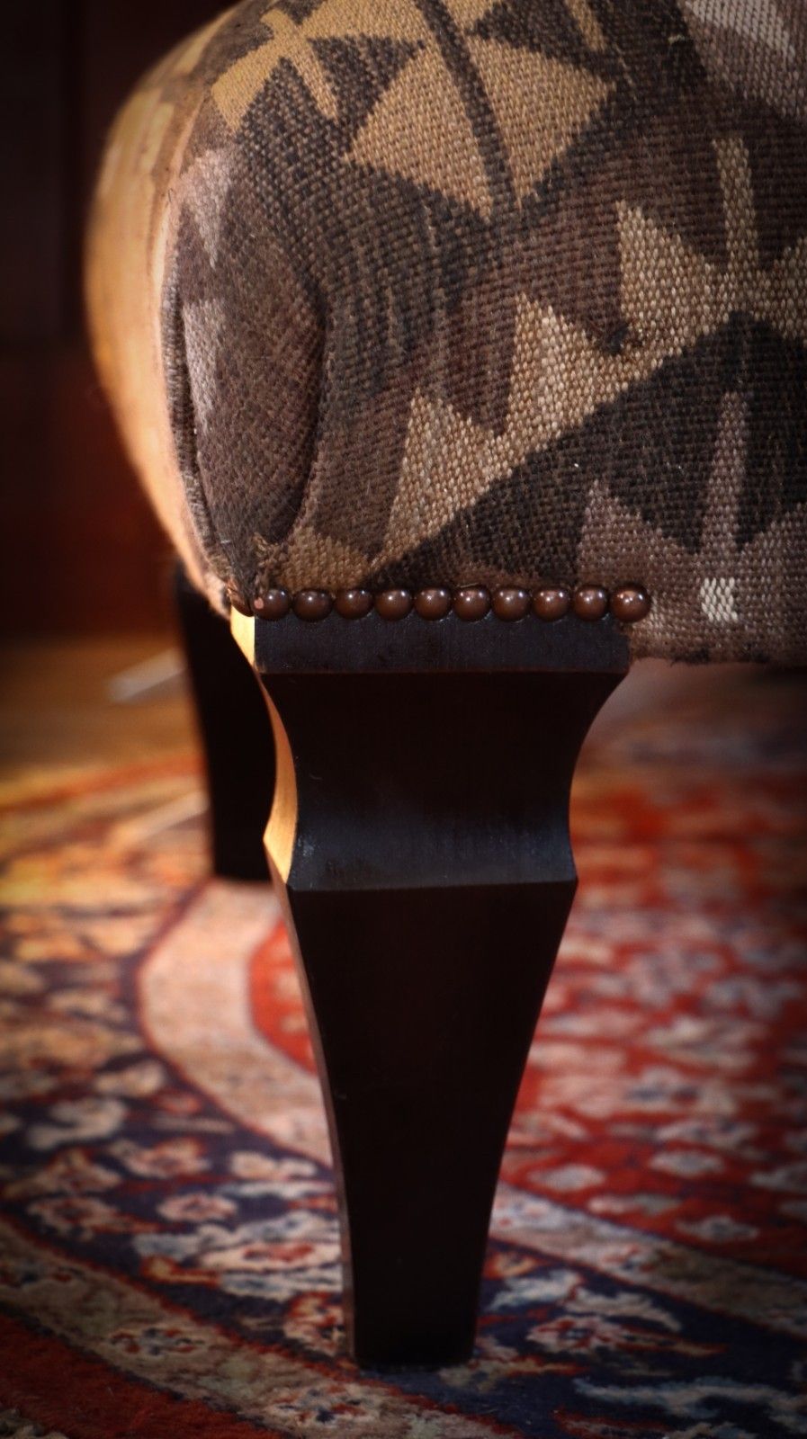 Stunning John Sankey Intended Large Footstool Ottoman Coffee Kilim Brown 🚚 photo vintage