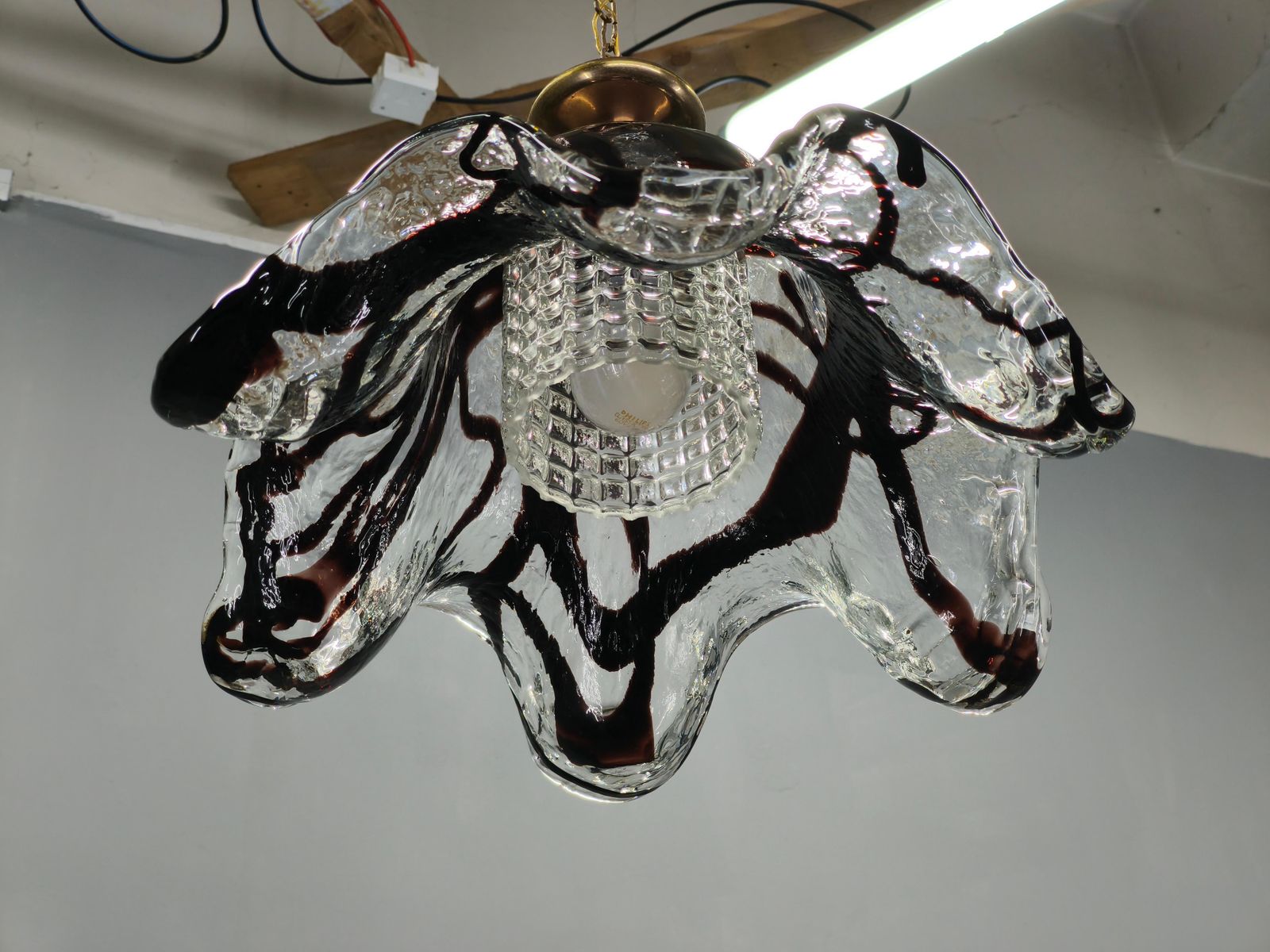 Pair Of Murano Glass Pendant Lights, Italy, 1960s photo vinterior