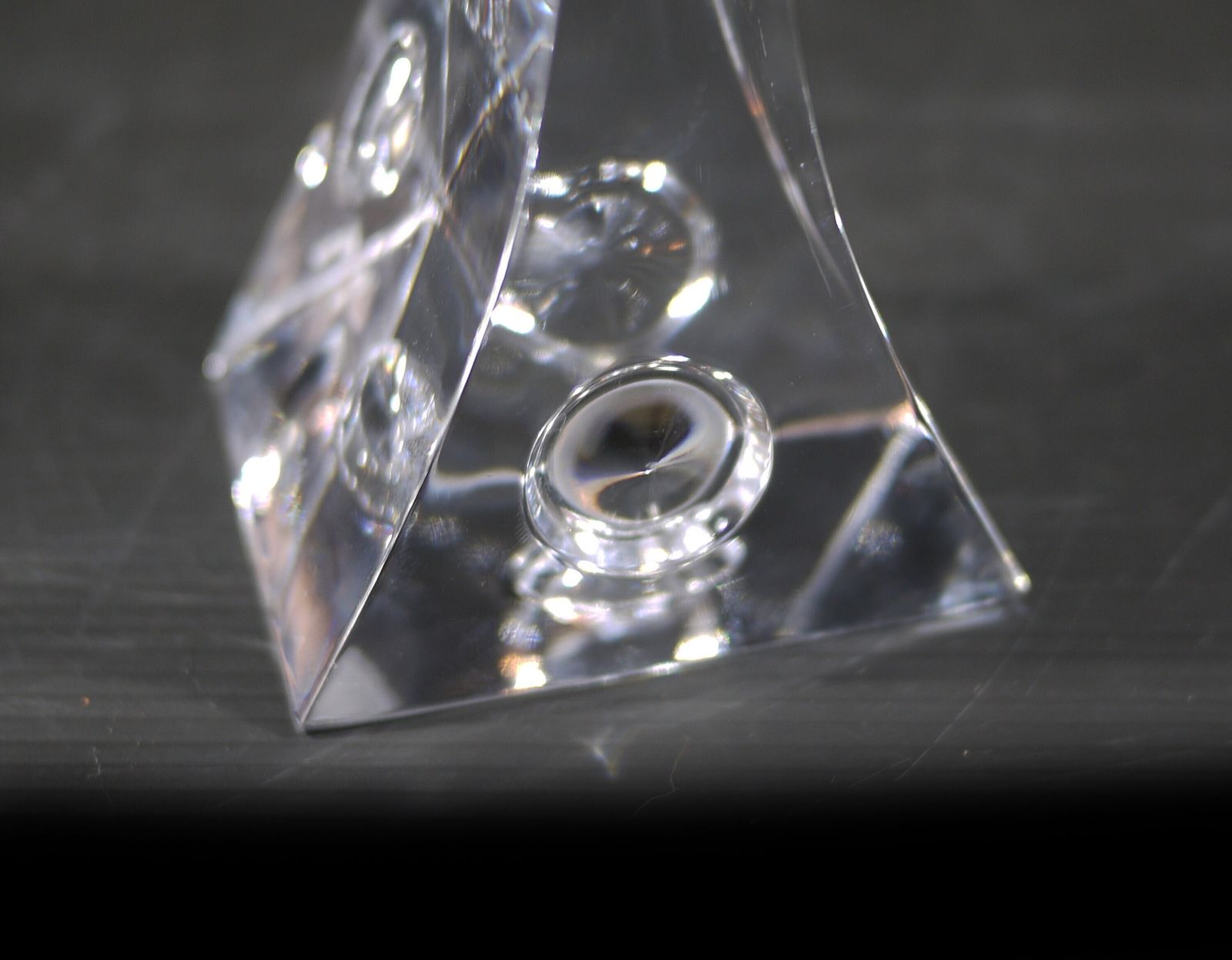 54.0 Vintage Rogaska Crystal Glass Candlestick Holder, Minimalist Design photo