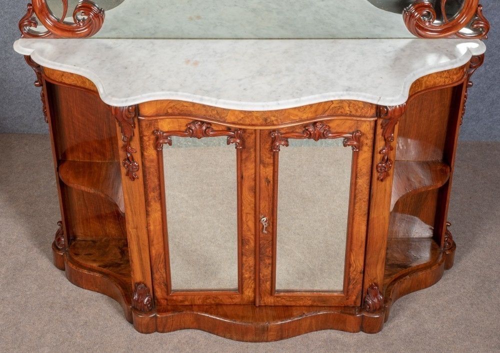 photo for sale Victorian Walnut Mirror Back Credenza