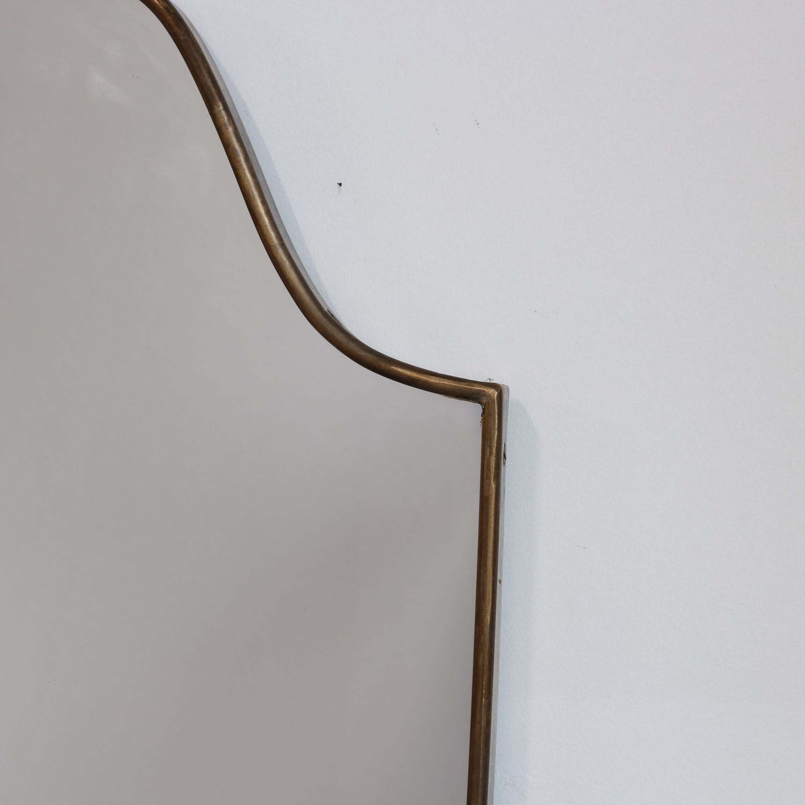 Vintage Italian Wall Mirror With Brass Frame (Circa 1960s) photo Home Decor