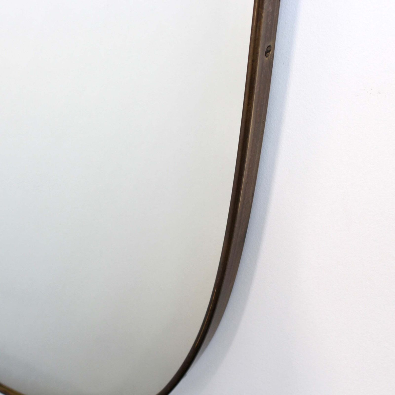 photo for sale Vintage Italian Wall Mirror With Brass Frame (Circa 1960s)