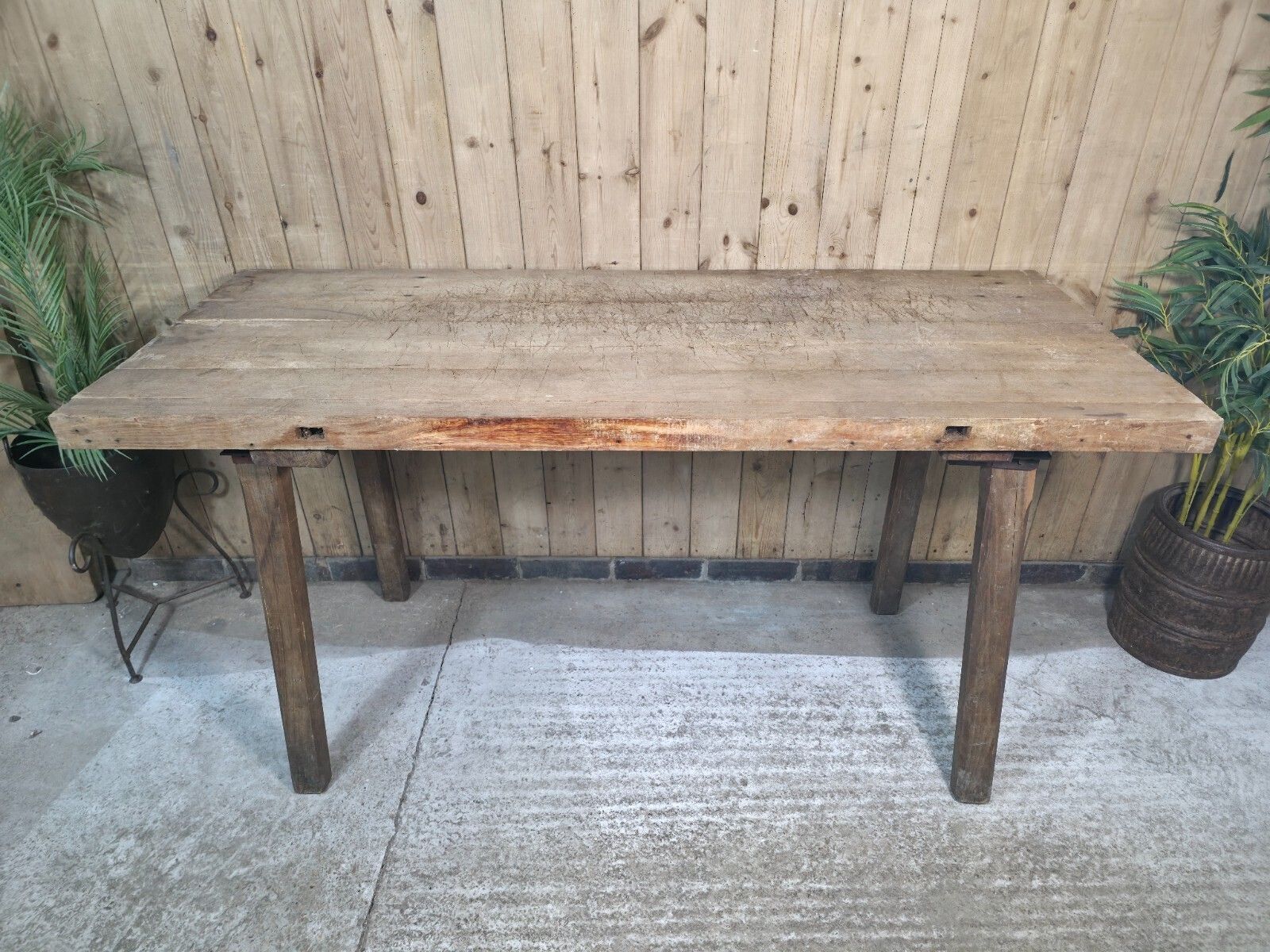 Old Antique Primitive Rustic Hungarian Wooden Butchers Prep Table Kitchen Island photo buy