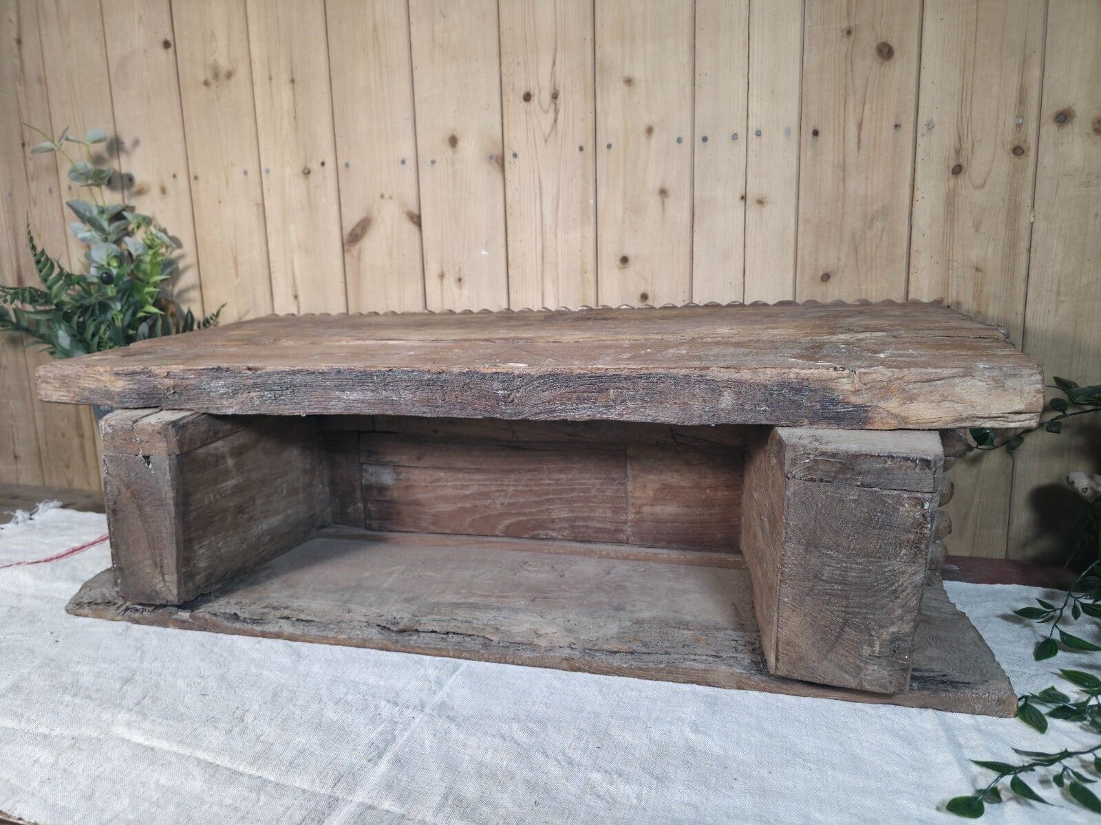 photo for sale Antique Indian Carved Wooden Architectural Wall Shelf Plinth