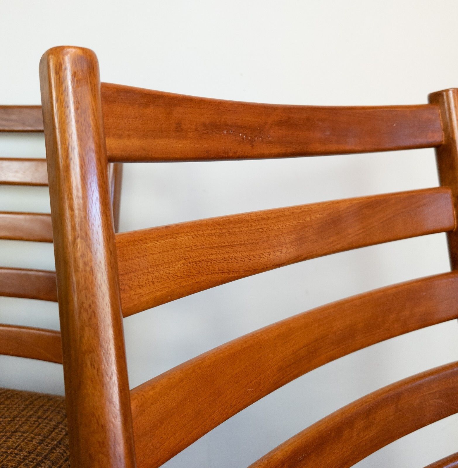Vintage Mid Century Danish Teak Set Of 4 Js S Large Ladder Back Dining Chairs photo vintage