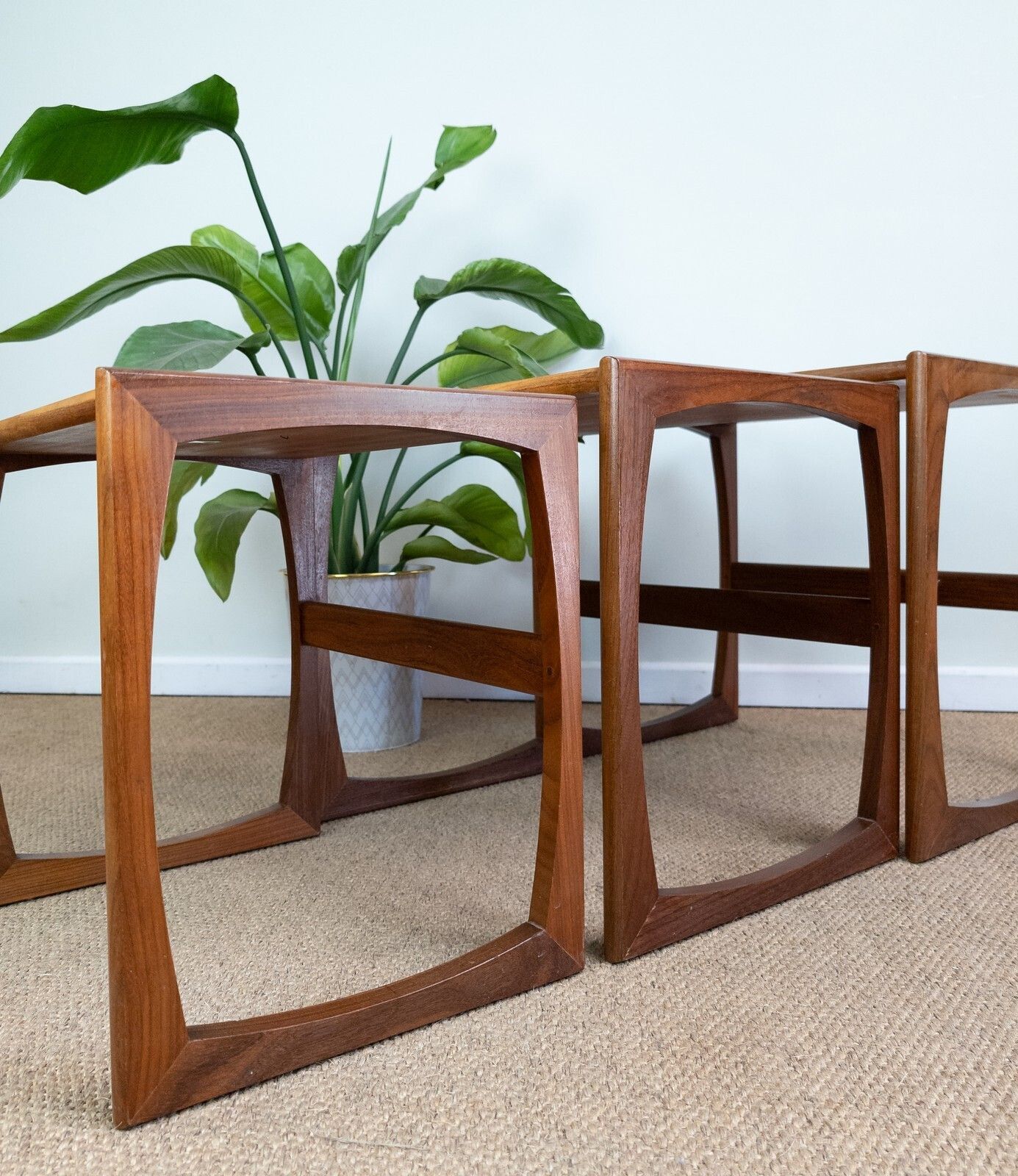 photo furniture Refinished Vintage Mid Century G Plan Quadrille Teak Nest Of Coffee Side Tables