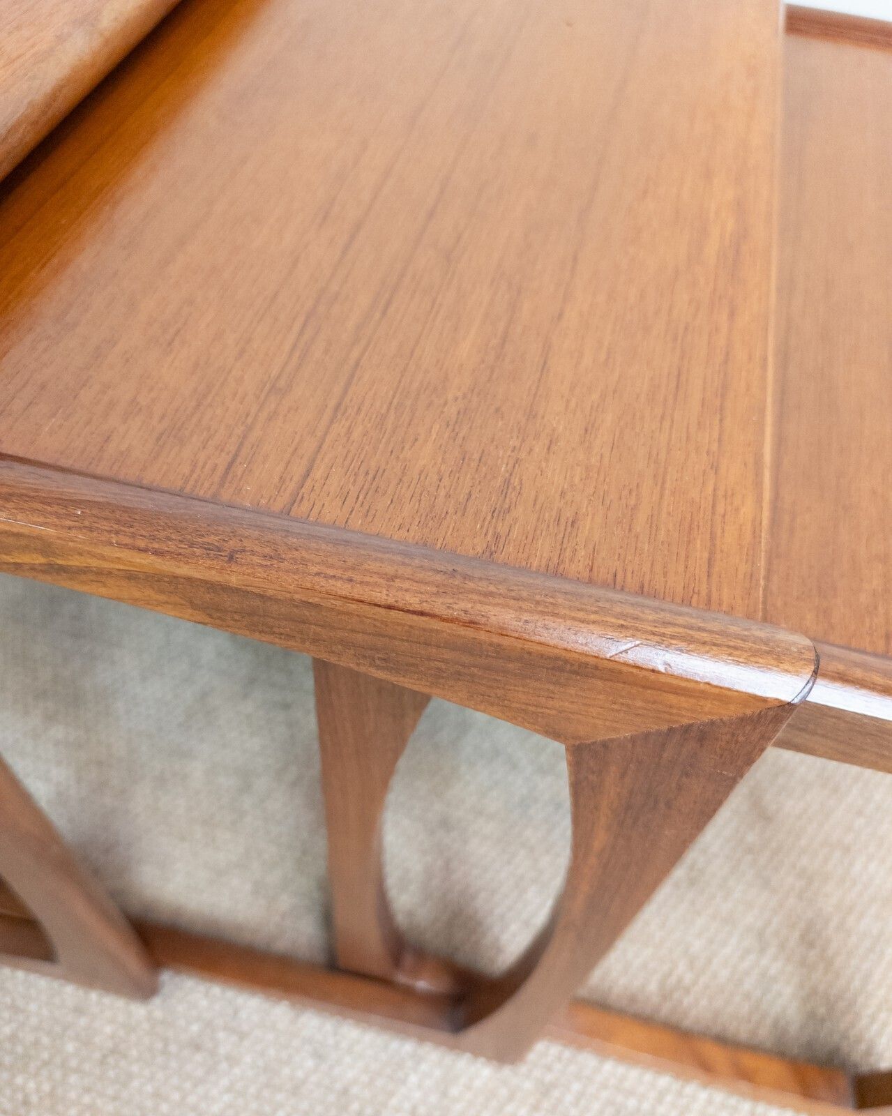 225.0 Refinished Vintage Mid Century G Plan Quadrille Teak Nest Of Coffee Side Tables photo