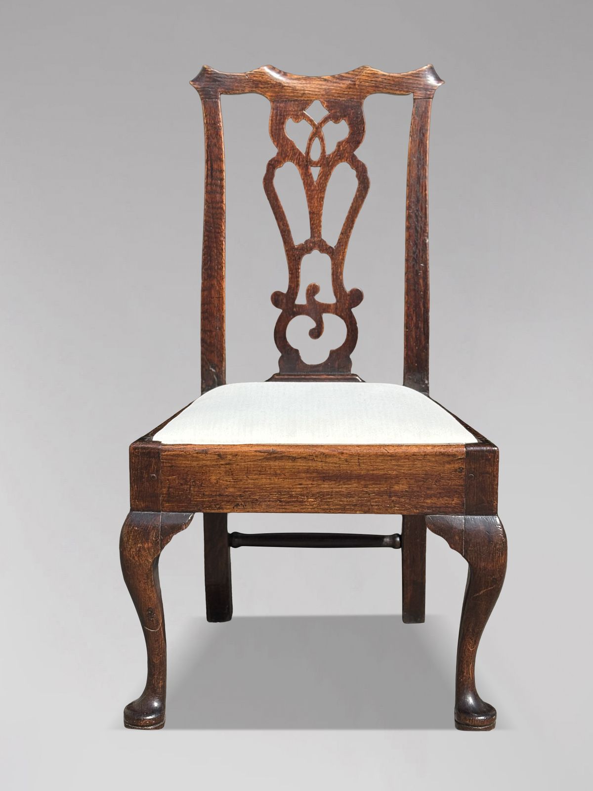 Pair Of 18th Century George III Period Oak Side Chairs photo for sale