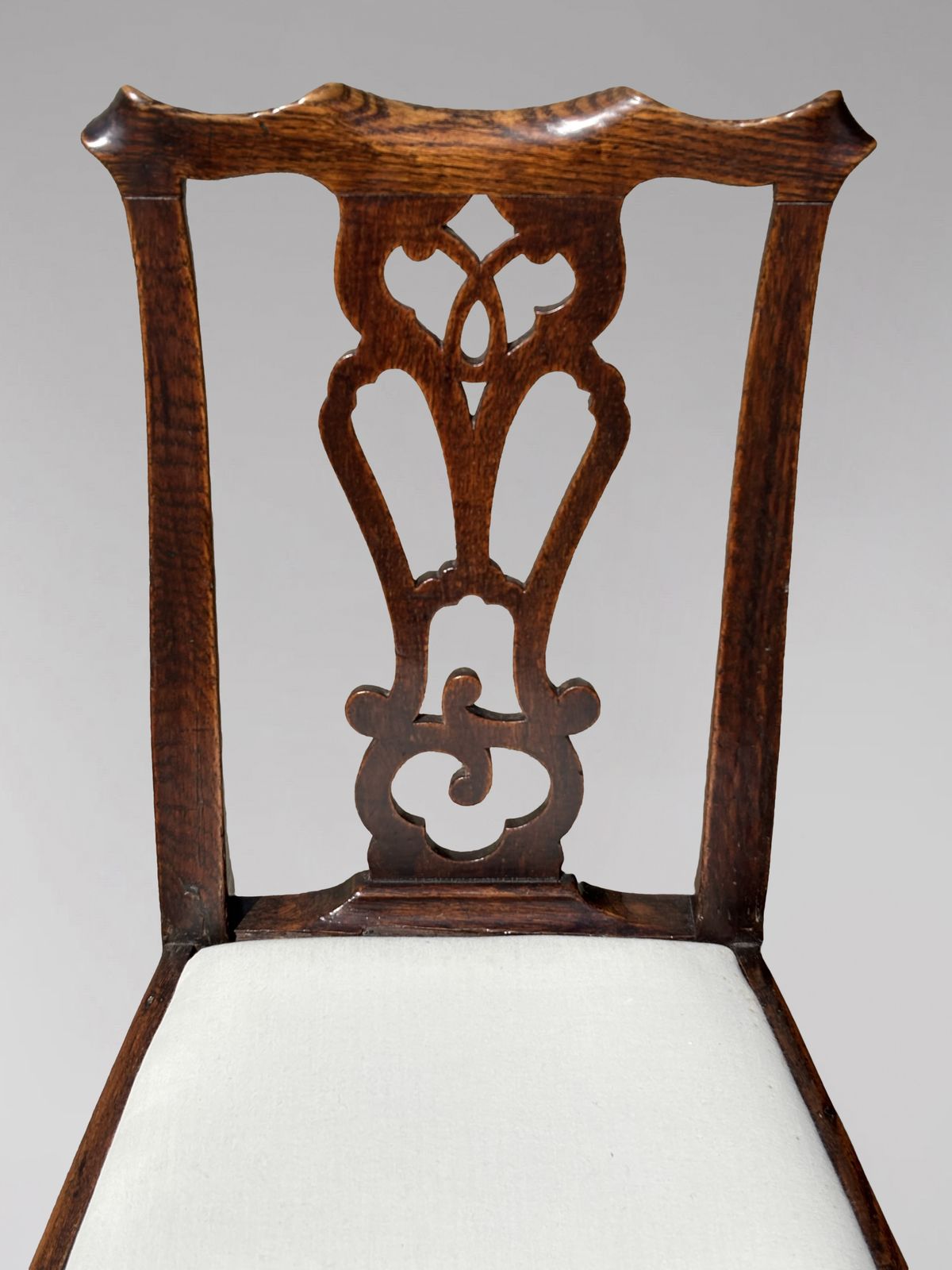 Pair Of 18th Century George III Period Oak Side Chairs photo vintage