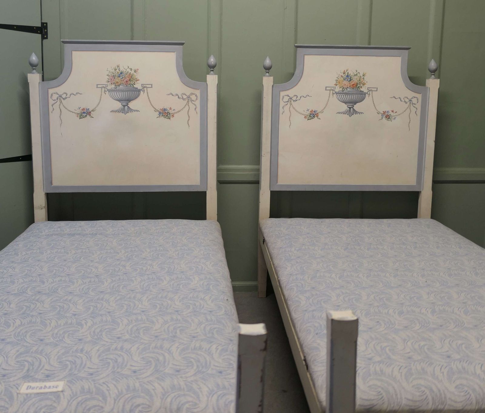 Pair Of Hand Painted Twin Beds Or A King Double Bed These Are A Very Attractive Pair photo Furniture