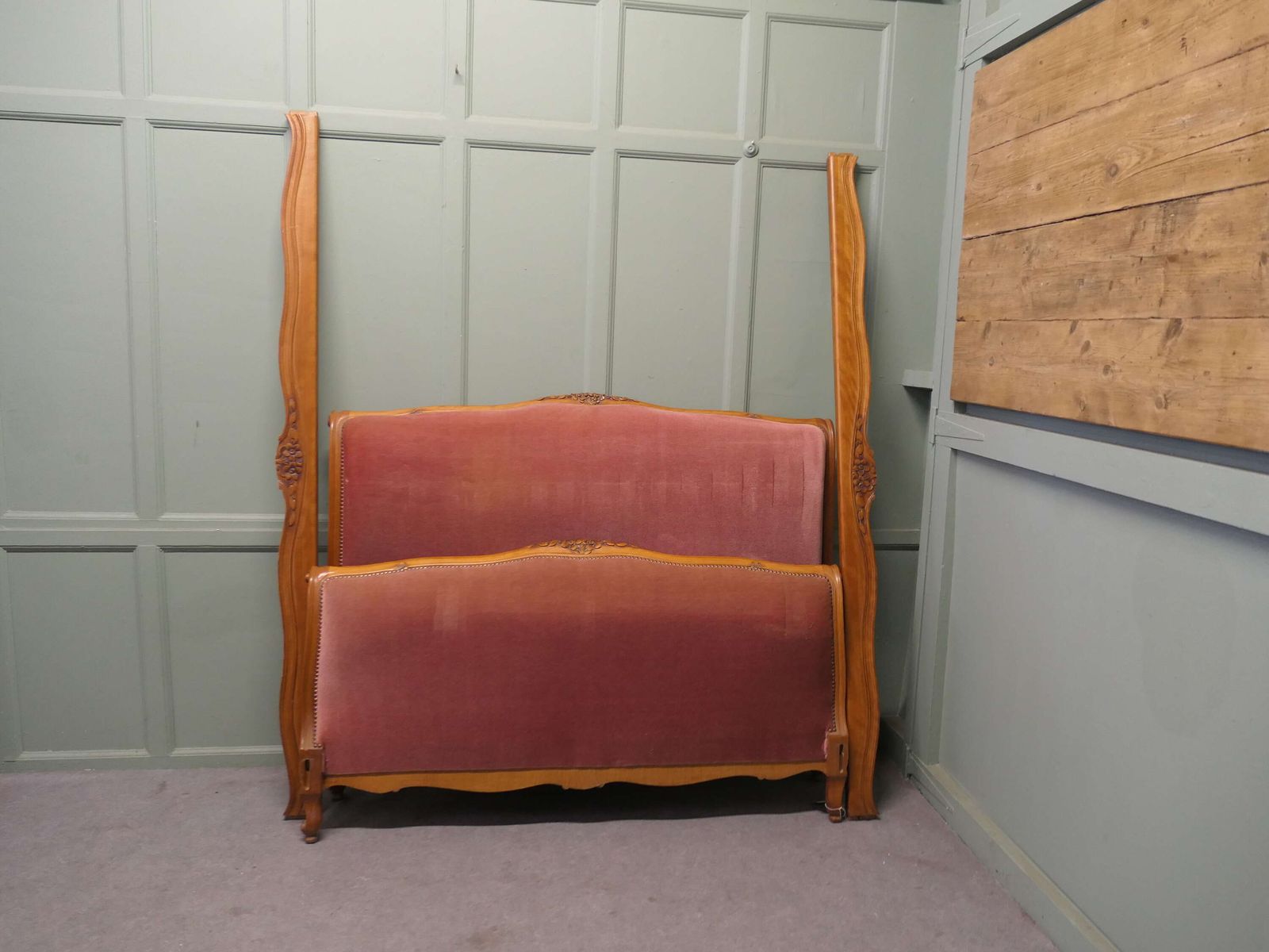 French Upholstered Château Double Bed photo for sale
