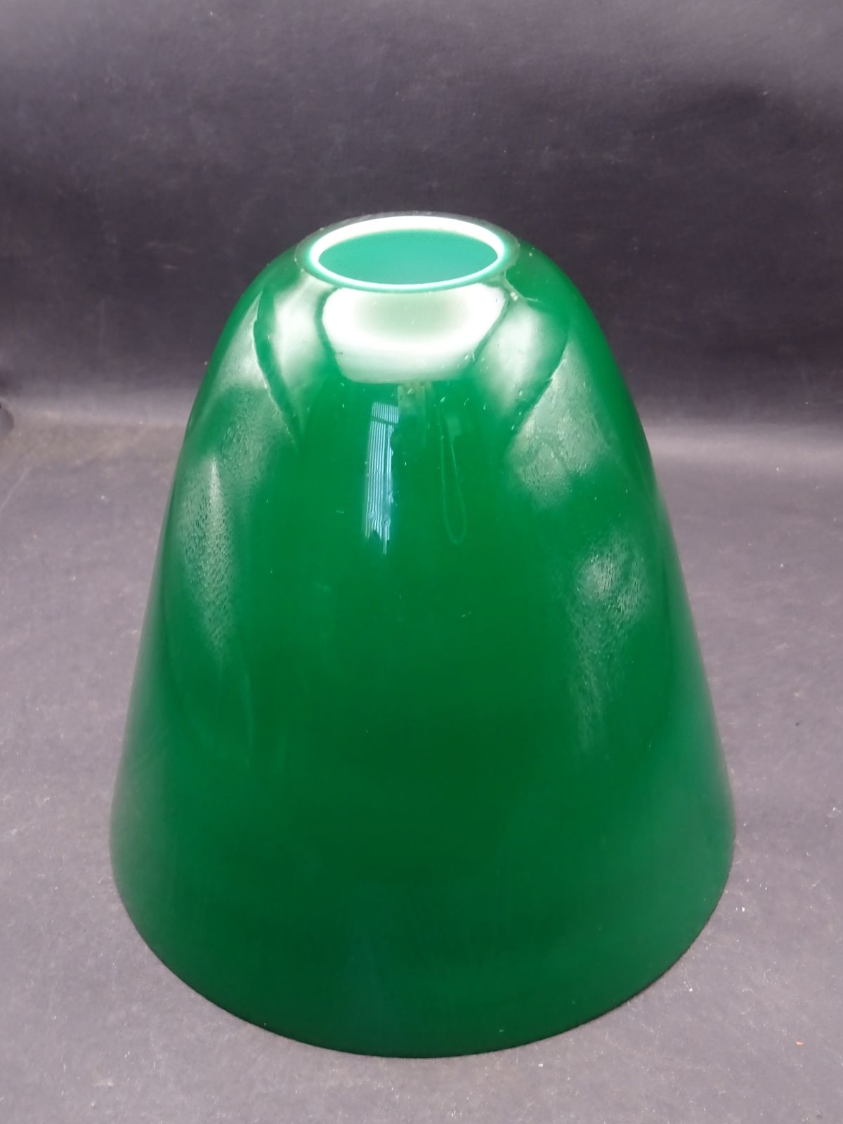 Reclaimed Vintage Green Cased Glass Bell Lamp Shade 12cm High photo 52.0