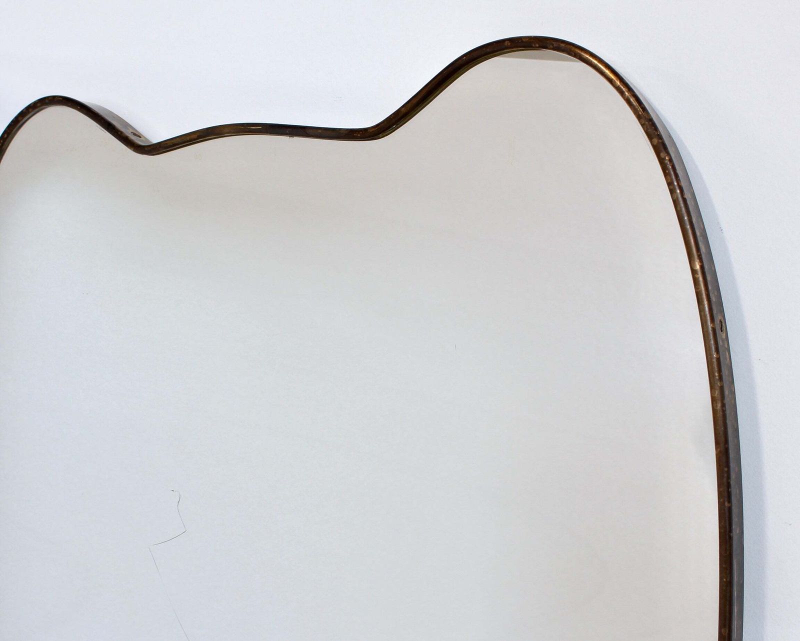 Mid Century Italian Wall Mirror With Brass Frame (Circa 1960s) photo vintage