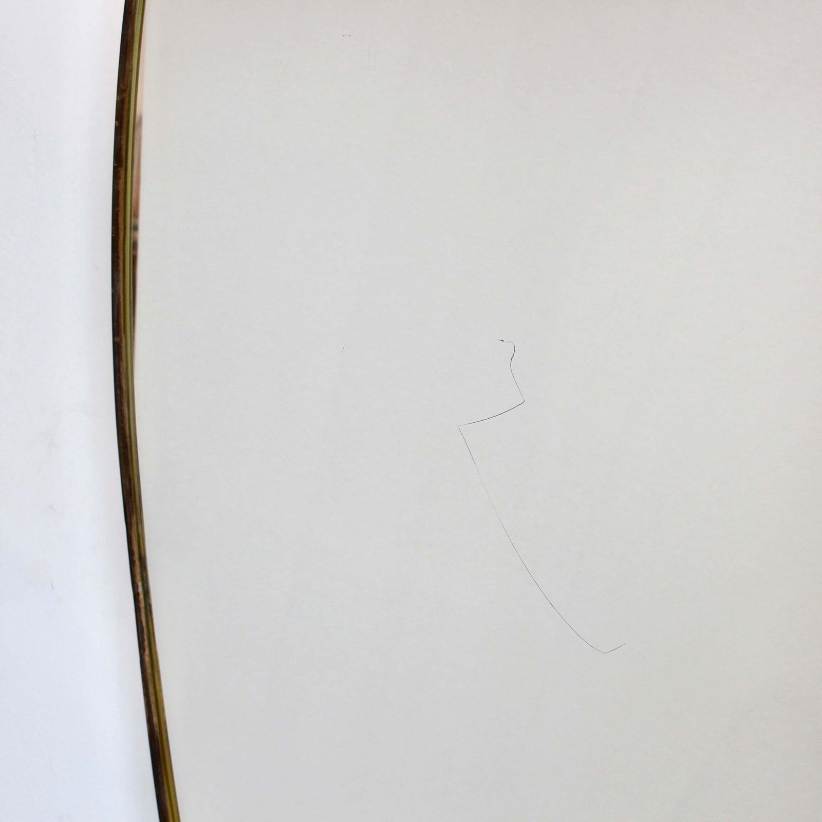 photo for sale Mid Century Italian Wall Mirror With Brass Frame (Circa 1960s)