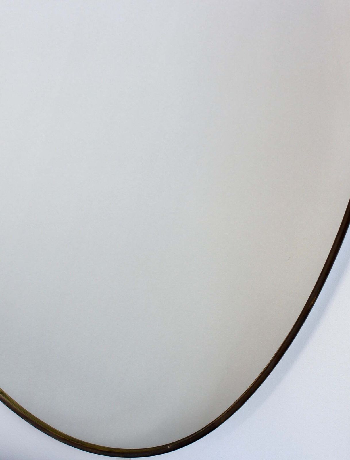1920.0 Mid Century Italian Wall Mirror With Brass Frame (Circa 1960s) photo