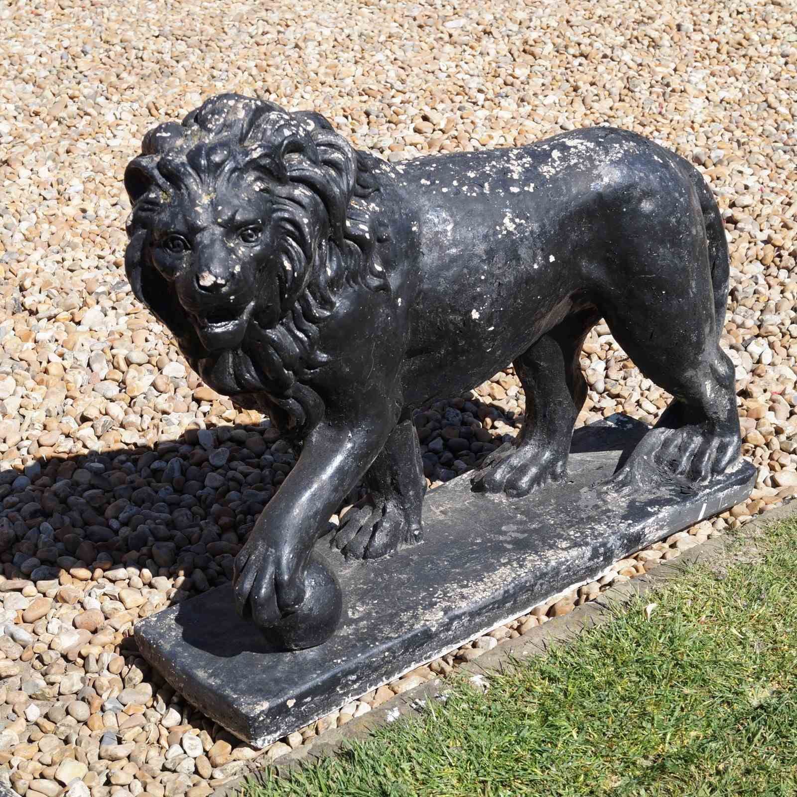 A Large Pair Of "Lion Passant" Garden Ornaments. photo for sale