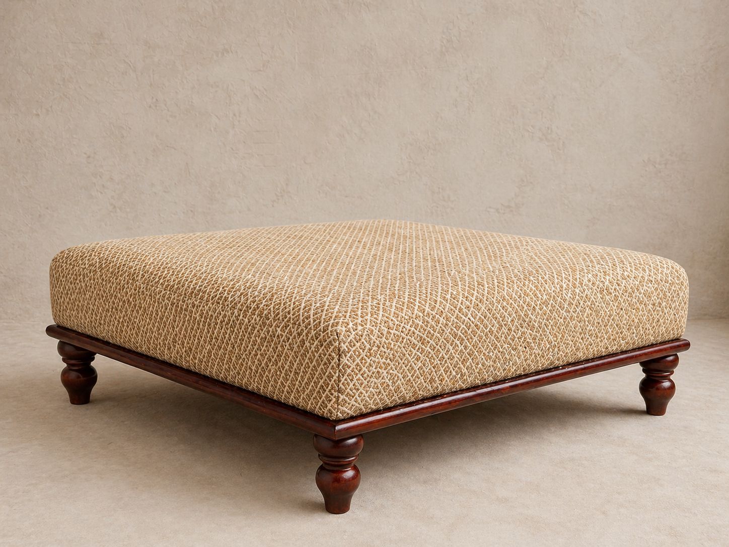 Large Bespoke Square Ottoman In Warner House Fabric photo furniture
