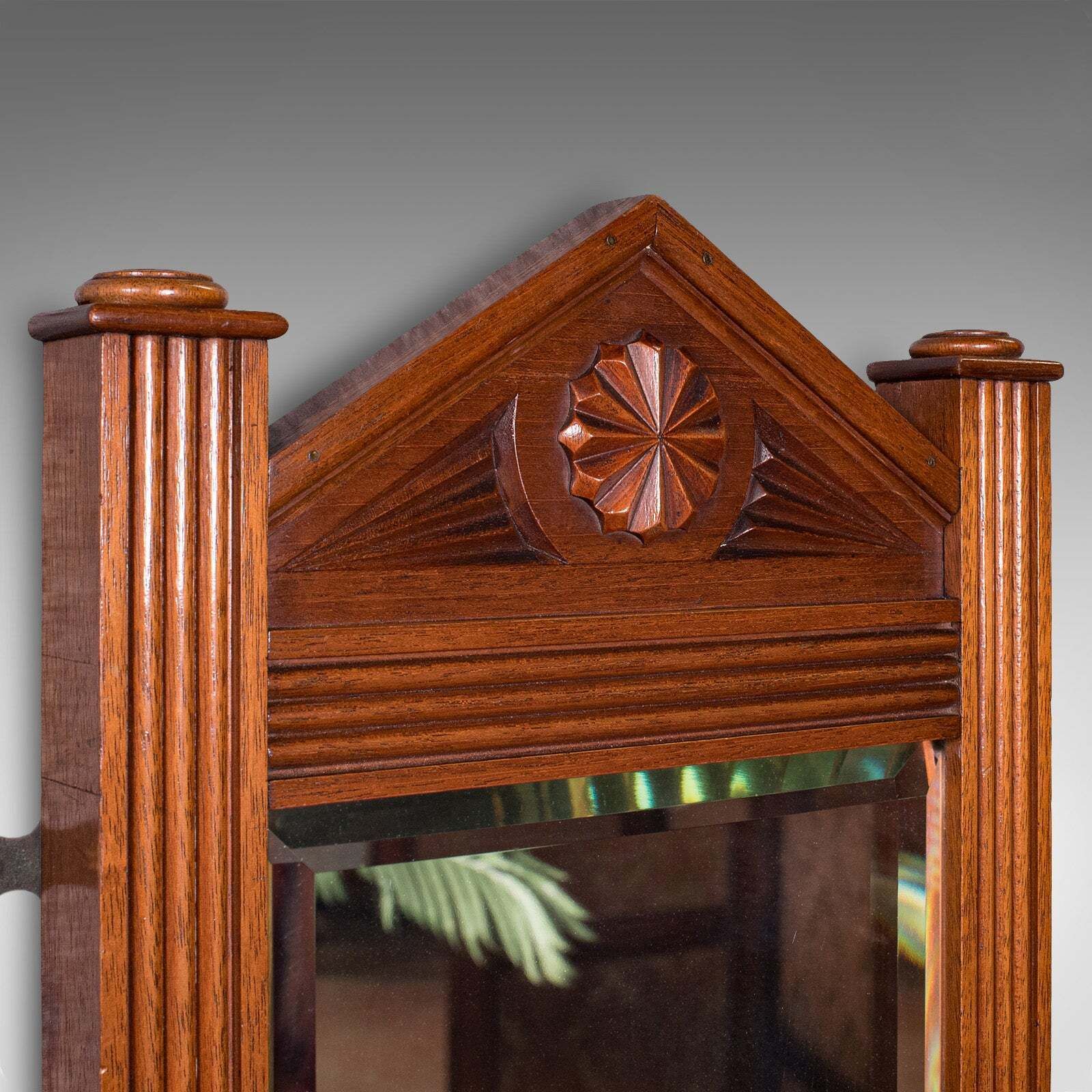 Antique Hallway Mirror, English, Walnut, Glass, Valet, Reception Hall, Edwardian photo 740.0