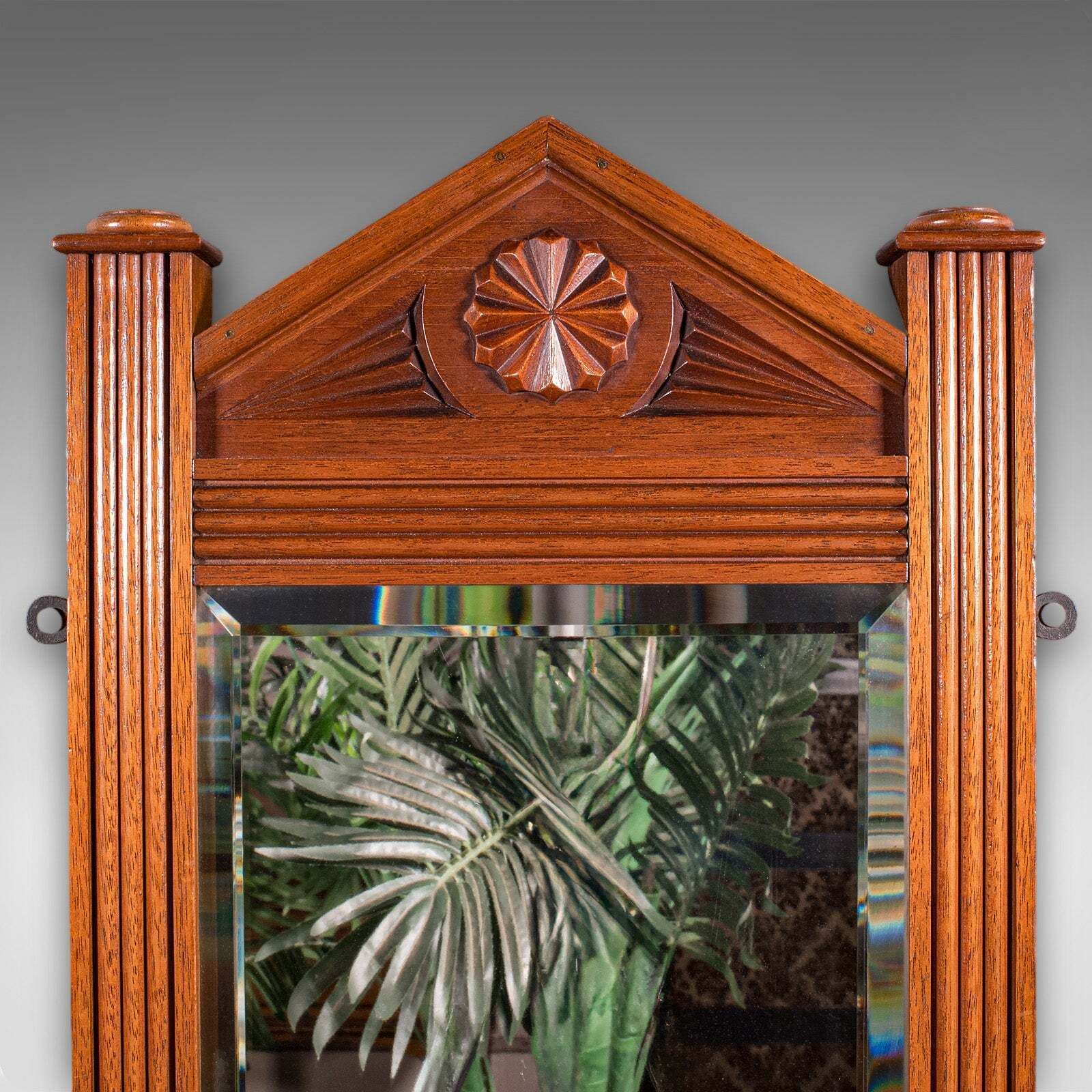 Antique Hallway Mirror, English, Walnut, Glass, Valet, Reception Hall, Edwardian photo vinterior