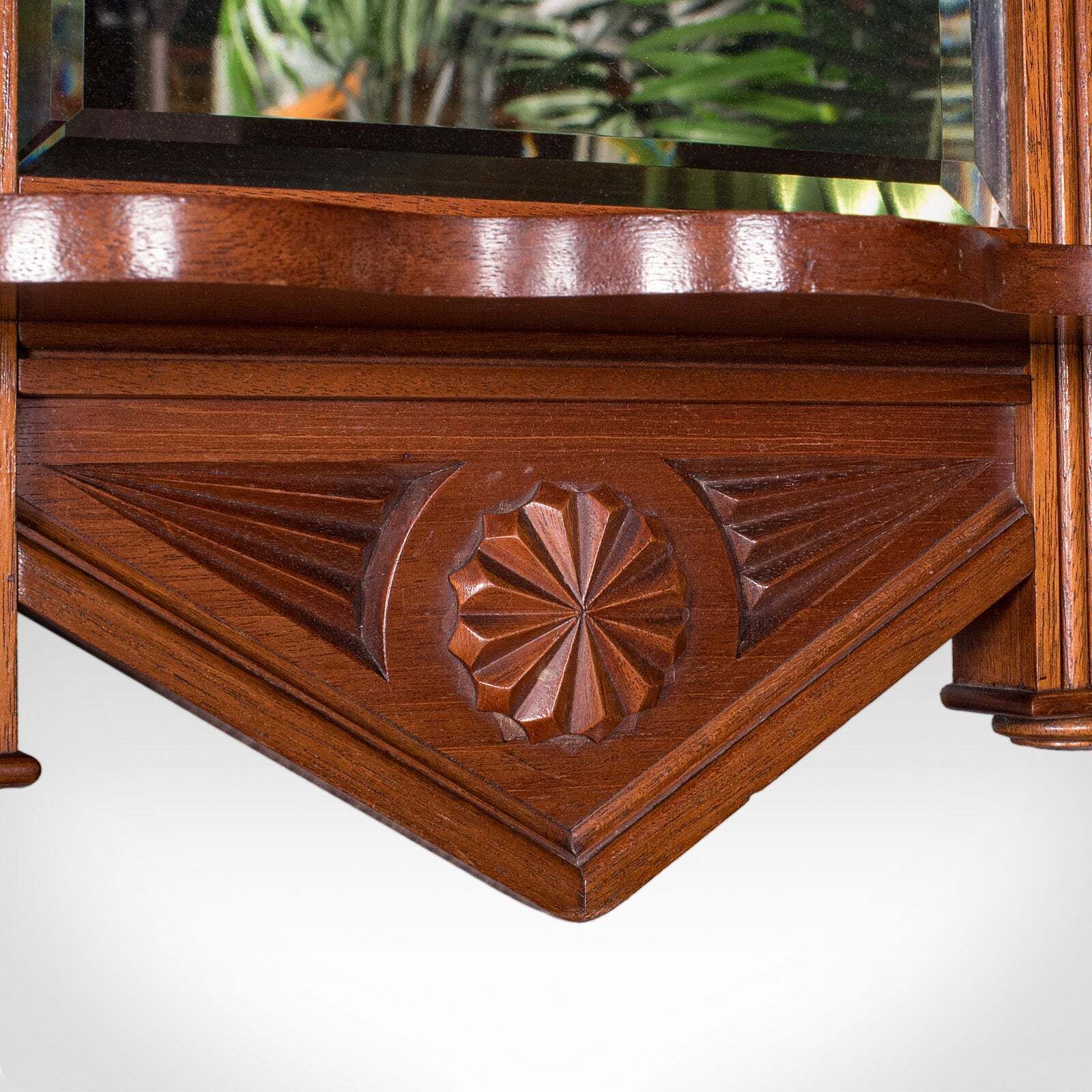 Antique Hallway Mirror, English, Walnut, Glass, Valet, Reception Hall, Edwardian photo vintage